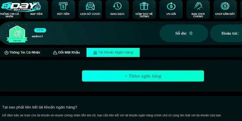 Đảm bảo thông tin chính xác khi nạp tiền 8Day